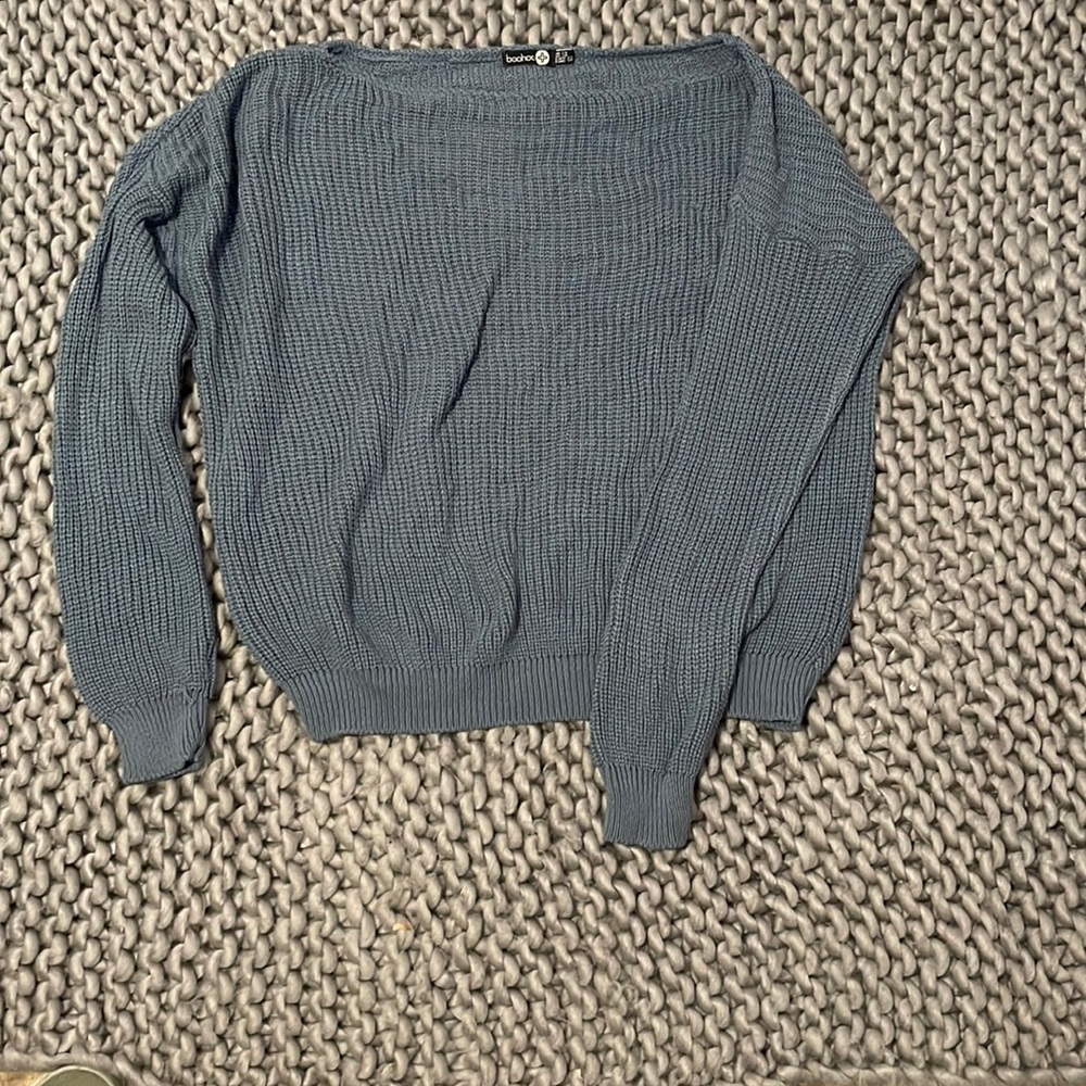 Long sleeve plus-size light weight waffle knot sweater